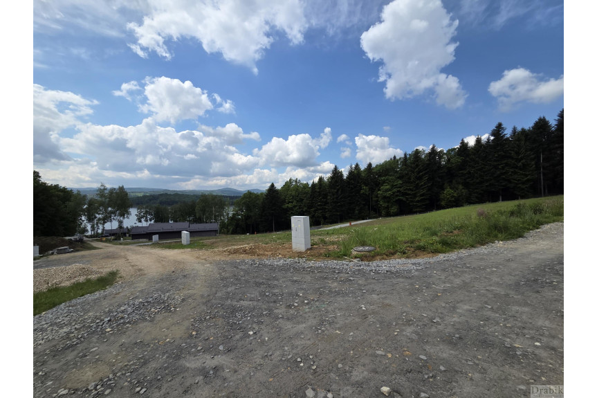 wadowicki, Stryszów, Dąbrówka, Uzbrojona działka widok na Jezioro i Babią Górę